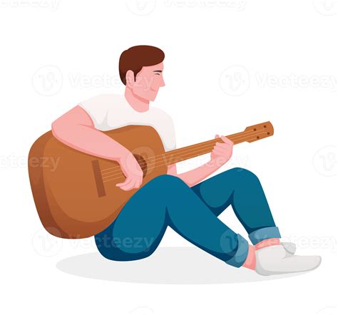 Hobby Character People Playing Guitar Png