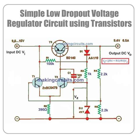 Simple Low Dropout Voltage Regulator Circuit Using Transistors In 2024