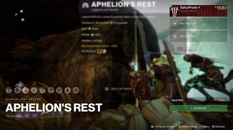 Aphelion S Rest Lost Sector Master Solo Flawless Destiny Youtube