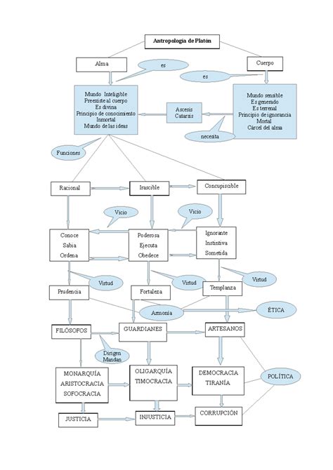 Mapa conceptual antropología ética y política Antropología de Platón