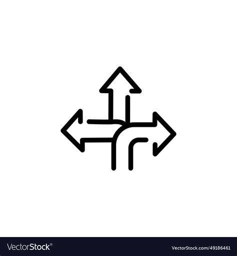 Three Way Direction Arrow Sign Road Royalty Free Vector