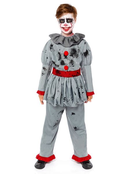 D Guisement De Clown Tueur Gris Halloween Enfant Party Be