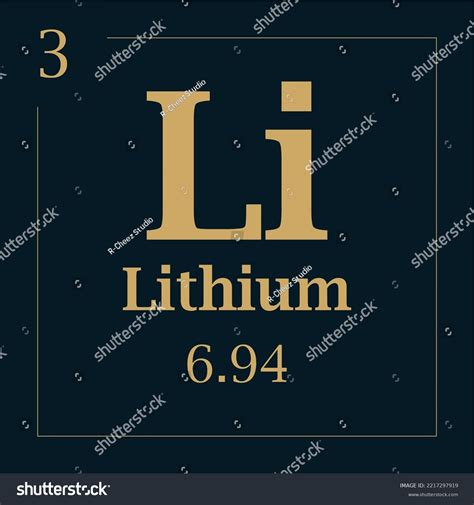 Symbol Element Lithium Atomic Mass Number Stock Vector Royalty Free