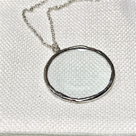 Sterling Silver Magnifying Glass Necklace Silver Monocle Necklace