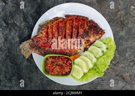 Delicious Grilled Tilapia Nila Bakar From Indonesia With Rice Tempeh