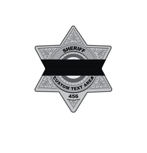 Silver Sheriff Badge With Black Band In Loving Memory Silver Sheriff