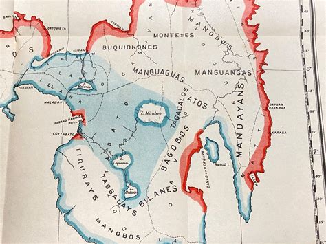 1900 Mindanao Distribution Of Races Map Phillippine American War 56th ...