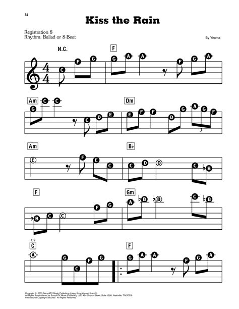 Kiss The Rain By Yiruma Sheet Music For E Z Play Today At Sheet Music