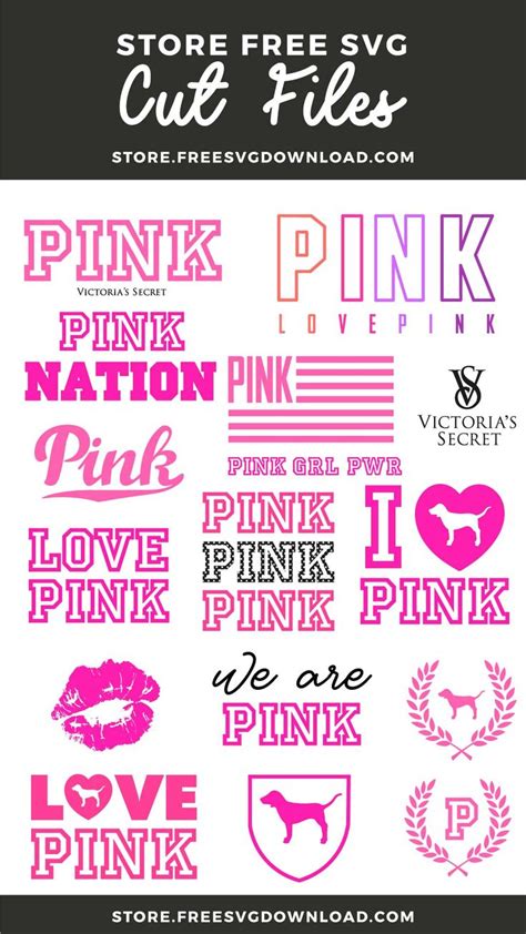 Pink Svg Cut Files Love Pink Svg Cricut Victorias Secret Svg Pink