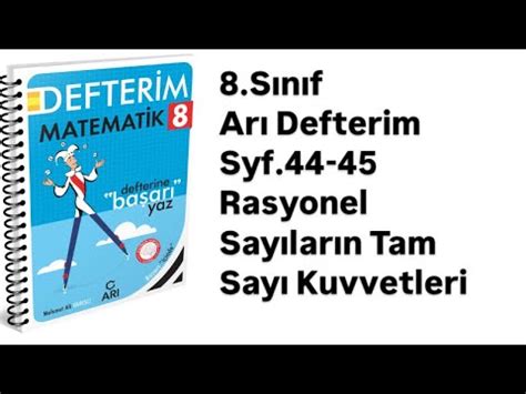 Sinif Ari Defter M S Rasyonel Sayilarin Tam Sayi Kuvvetler