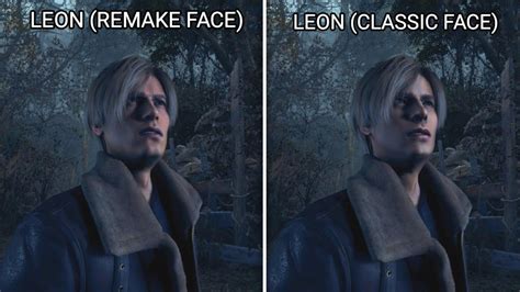 Leon S Classic Face Vs Remake Face Full Comparison In Resident Evil