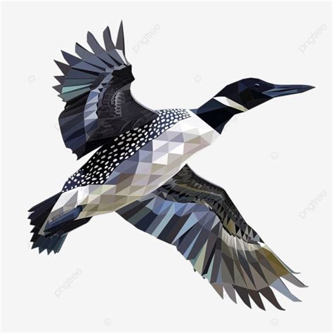 Migration Of Loon Low Poly Style, Animals, Antique, Beak PNG Transparent Image and Clipart for ...