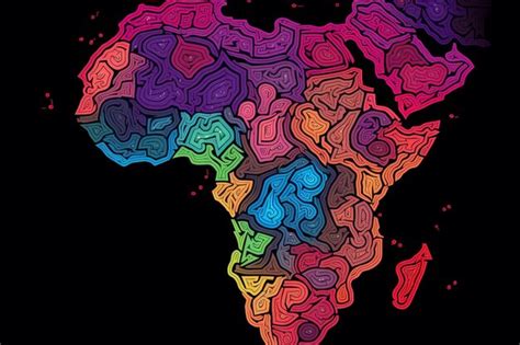 Mapa Del Continente Africano Con Diferentes Colores Foto Premium