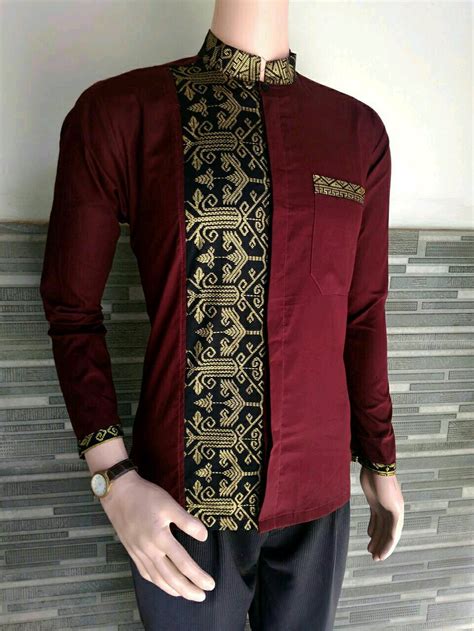 Jual Baju Koko Kemeja Batik Pria Kemeja Lengan Panjang Busana Muslim Di