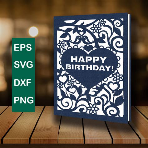 Happy Birthday Card Svg Files For Cricut And Silhouette Cameo Etsy