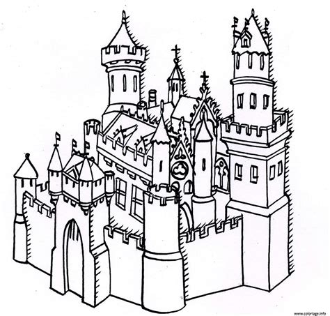 Coloriage Chateau Forteresse Dessin Chateau à imprimer