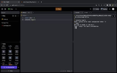 Nodejs Replit Console Bug Reports Replit Ask