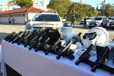 PMSC recebe novas viaturas armas e câmeras de monitoramento GuiadoCFTV