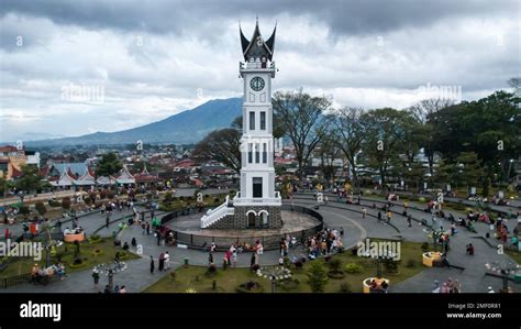 Aerial View Of Jam Gadang A Historical And Most Famous Landmark In