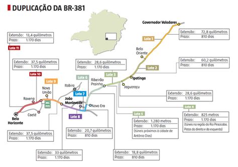 Blog Do Leunam Mapa Da Duplicação Da Br 381 Com Os Devidos Lotes