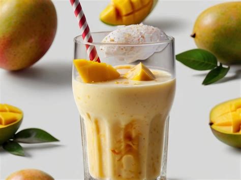 Premium Photo Product Photography Of Mango Milkshake In Glass With