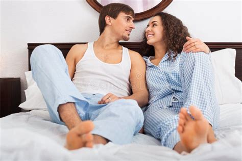 Handsome Young Husband And Smiling Wife Talking Stock Image Image Of