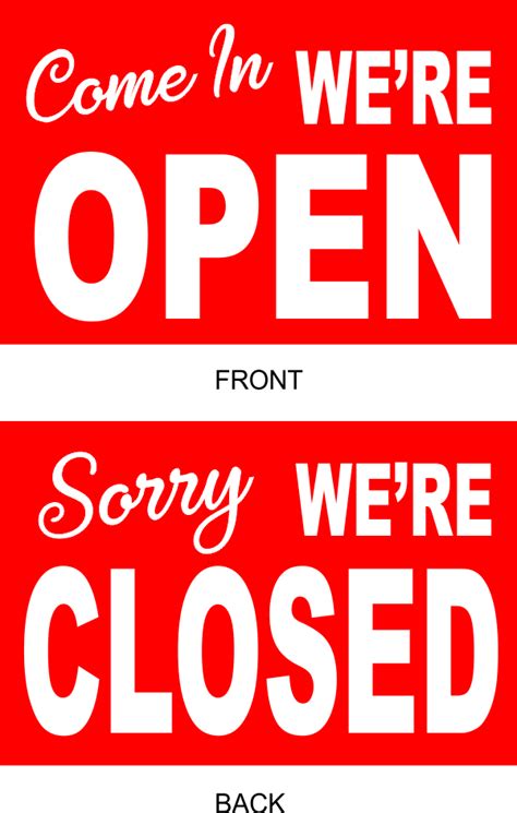 Open Closed Vinyl Sign - Custom Signs