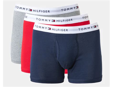 Tommy Hilfiger Men S Cotton Classics Trunks Pack Navy Red Grey