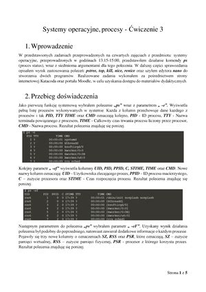 Systemy Operacyjne Cwiczenie Kabacik Systemy Operacyjne