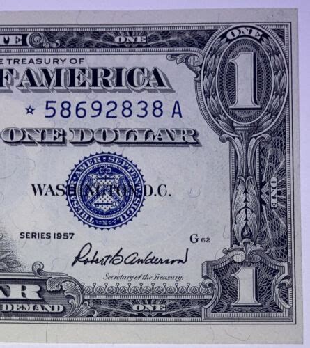 Star Note One Dollar Silver Certificate With Off Center Printing