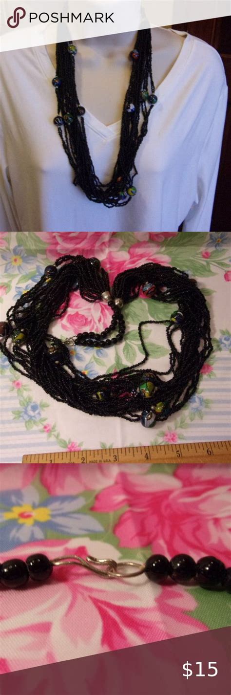 Black Seed Bead Art Glass Torsade Necklace Seed Bead Art Bead Art Pretty Jewelry Necklaces