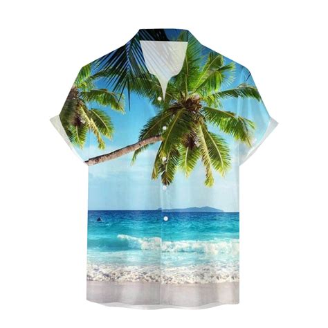 Jlfkng Mens Shirts Short Sleeve Shirts For Men Casual Coconut Tree