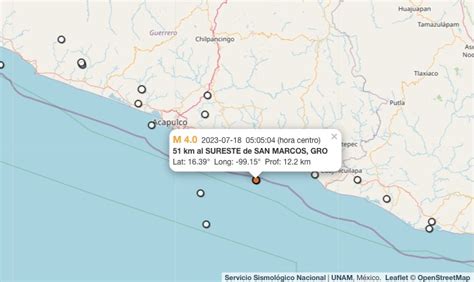 Sismo hoy en México Actividad sísmica del 18 de julio de 2023