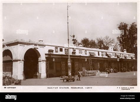 Railway Station, Peshawar Cantonment, British India Stock Photo - Alamy