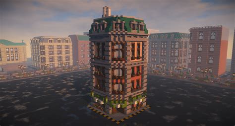 Saw some one chunk builds here so I also made one, a corner city building in one chunk. : r ...