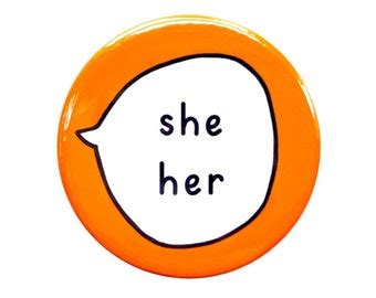 She They Gender Pronouns Dual Pronouns Pin Badge Button Etsy