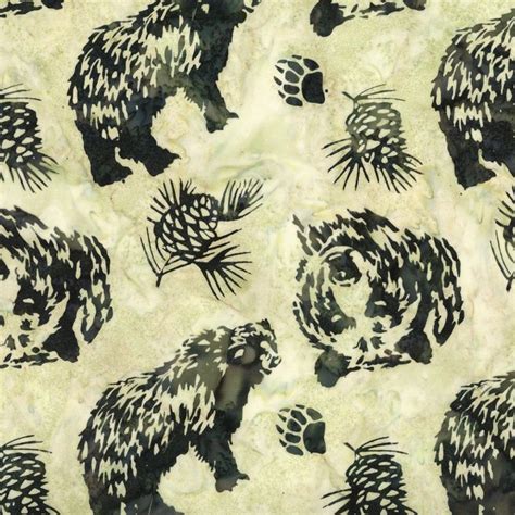 Batik Fabric Bear Fabric Western Fabric Hand Dyed Batik Etsy Batik