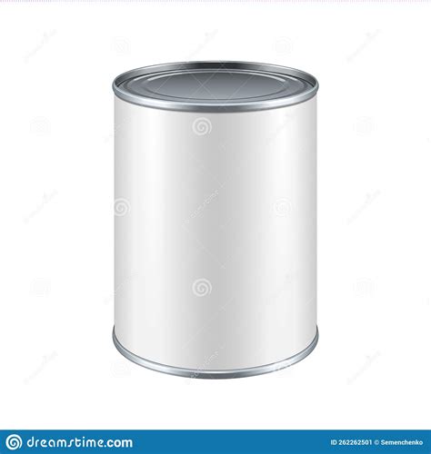 Tincan Metal White Tin Can Canned Food Ready For Your Design Stock