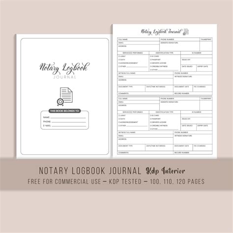 Notary Logbook Journal Kdp Interior Masterbundles