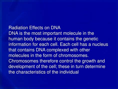 PPT - Radiation Effects on DNA and Chromosomes PowerPoint Presentation - ID:296756