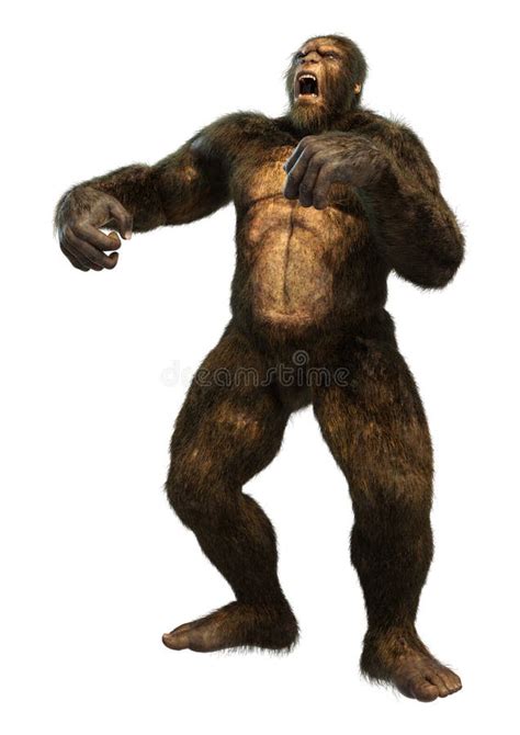 Sasquatch De Renderização 3d Em Branco Ilustração Stock - Ilustração de ...