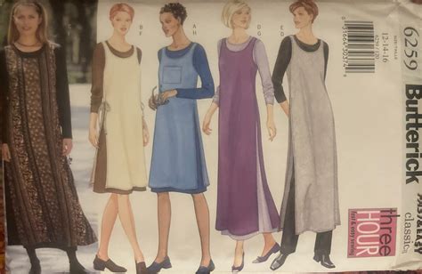 Butterick Vintage S Sleeveless Tabard Dress Long Sleeve Top