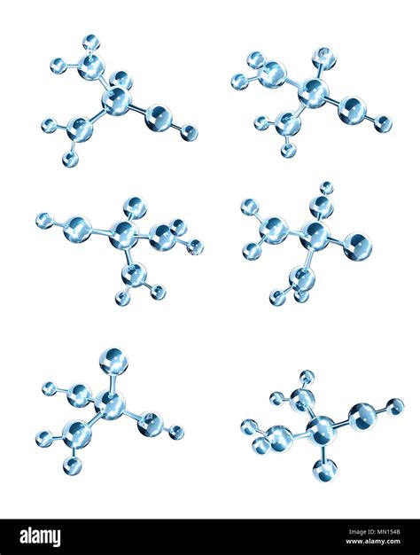 Collection Of Models Of Abstract Molecular Structure View From Different Angles Isolated On