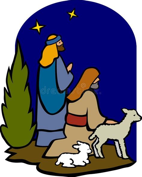 Gorgeous Illustration Of Shepherds At The Nativity