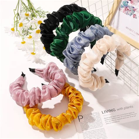 Ruched Elegant Solid Color Headbands For Womenhair Etsy