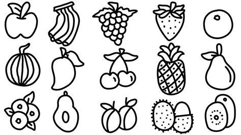 How To Draw A Healthy Food Easy Fruits And Vegetables Doddle Drawing