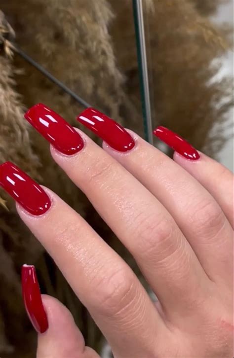 Pin By Olivias Lifestyle On Nails Clawss Red Nails Long Red Nails