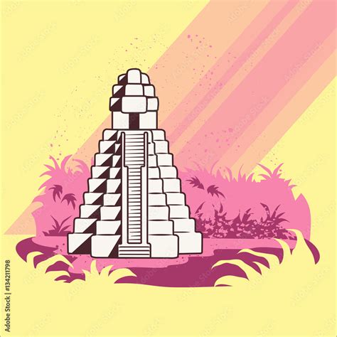 Guatemala Tikal Ruins Stock Vector Adobe Stock