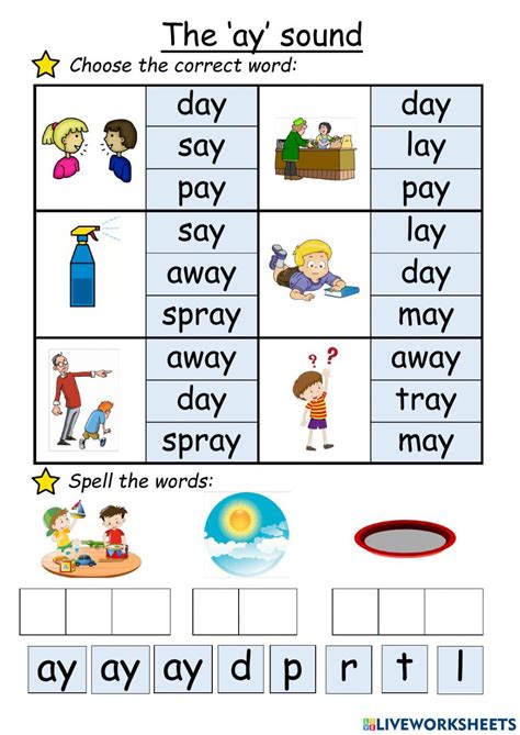 The Ay Sound Online Exercise For Live Worksheets