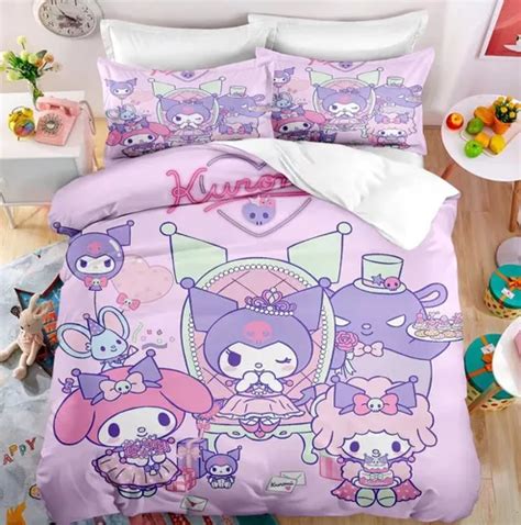 Juego De Ropa De Cama Kuromi Con Funda De Edred N De Tama O Meses Sin